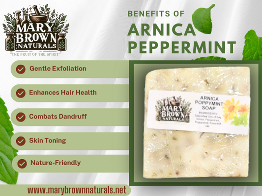 100% Natural Arnica PoppyMint Exfoliating Soap // Free Exfoliating Soap Bag