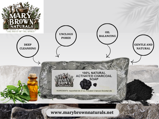 100% natural Activated Charcoal Soap // Free Exfoliating Soap Bag