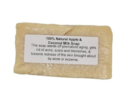 100% Natural Apple and Coconut Milk Soap // With Free Exfoliating Soap Bag