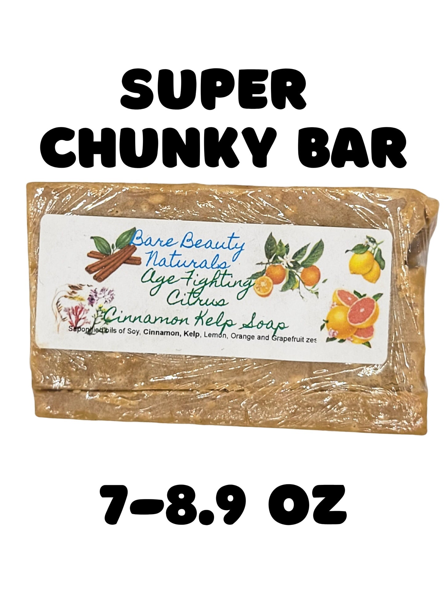 Invigorating Citrus Cinnamon Kelp Soap - Artisanal Handcrafted Bar // FREE Exfoliating Bag - Various Soap Cut Sizes