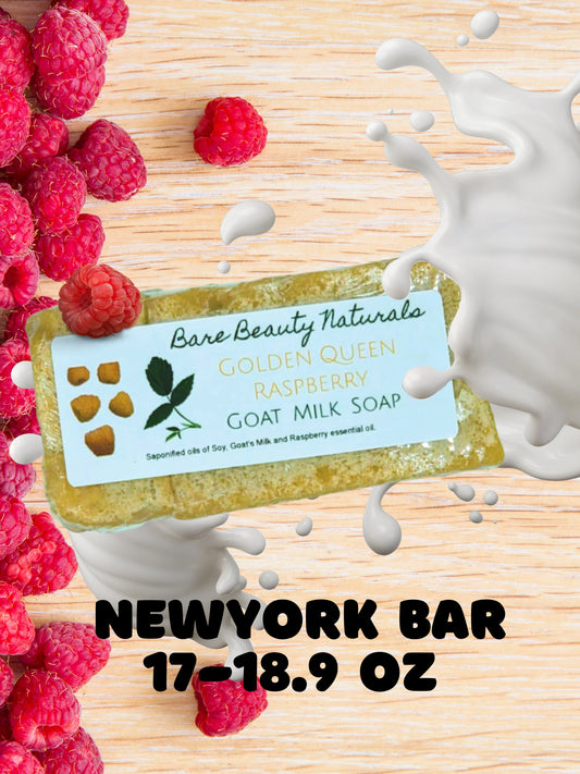 100% Natural Antiaging Golden Queen Raspberry Goat Milk Soap // Free Exfoliating Soap Bag