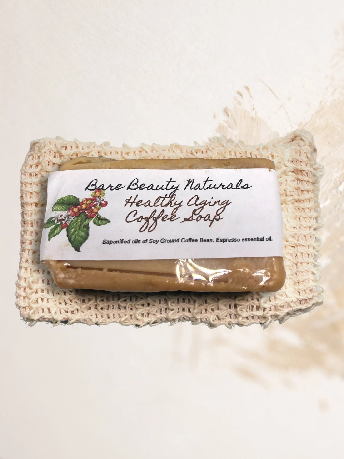 100% Natural Healthy Aging Coffee Soap // Free Exfoliating Soap Bag