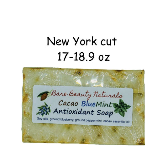 100% Natural Cacao BlueMint Antioxidant Soap // Free Exfoliating Soap Bag