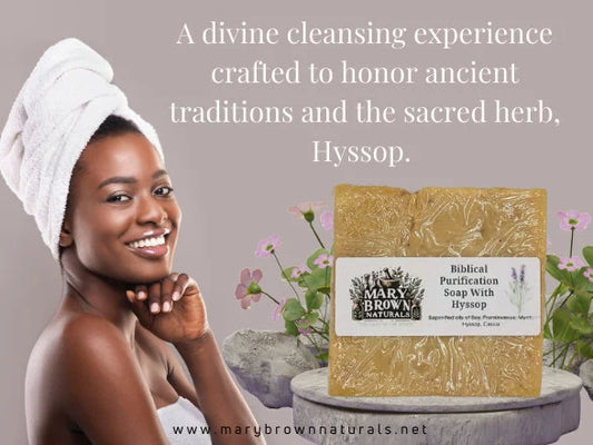 100% Natural Biblical Purification Soap with Hyssop // Free Exfoliating Soap Bag