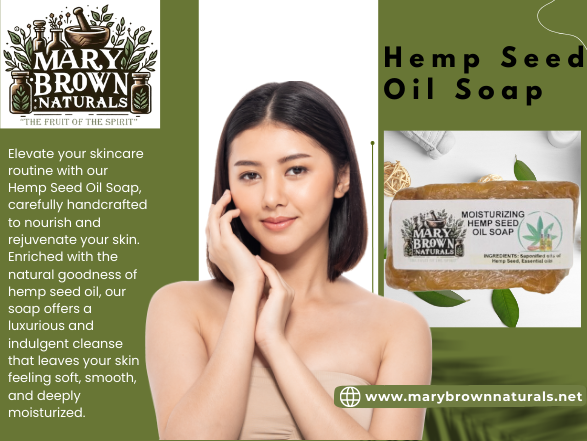 100% Natural Moisturizing Hemp Seed Oil Soap // Free Exfoliating Soap Bag