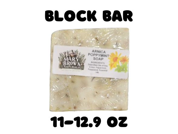 100% Natural Arnica PoppyMint Exfoliating Soap // Free Exfoliating Soap Bag