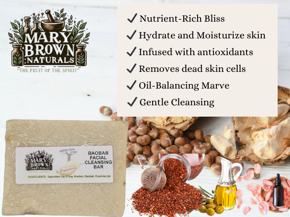 100% Natural Baobab Facial Cleansing Soap // Free Exfoliating Soap Bag