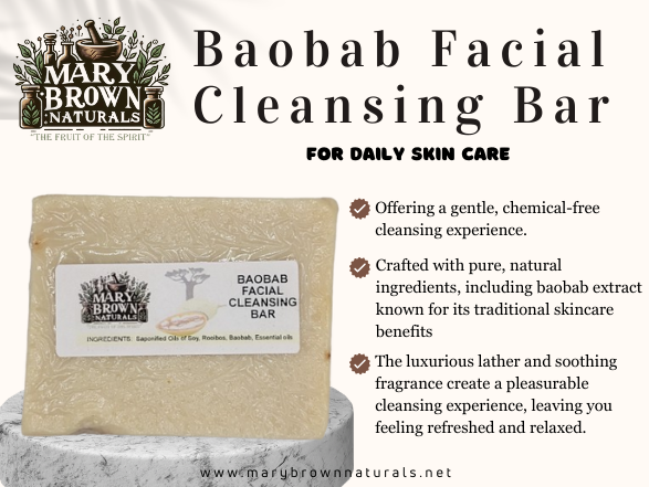 100% Natural Baobab Facial Cleansing Soap // Free Exfoliating Soap Bag
