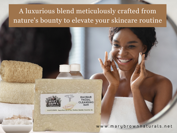 100% Natural Baobab Facial Cleansing Soap // Free Exfoliating Soap Bag
