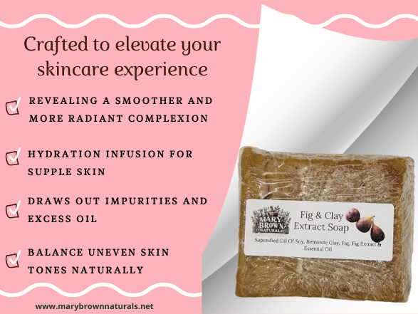 100% Natural Fig and Clay Extract Soap // Free Exfoliating Soap Bag