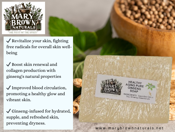 Pure Ginseng Herbal Soap // Free Exfoliating Soap Bag