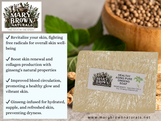 Pure Ginseng Herbal Soap // Free Exfoliating Soap Bag