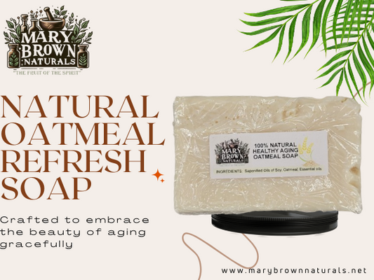 100% Natural Healthy Aging Oatmeal Refresh Soap // Free Exfoliating Soap Bag