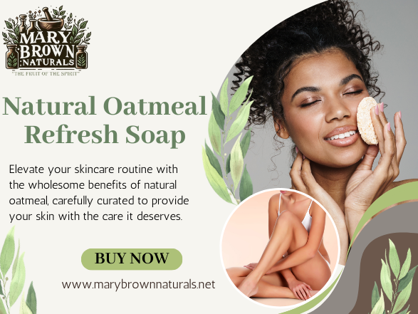 100% Natural Healthy Aging Oatmeal Refresh Soap // Free Exfoliating Soap Bag