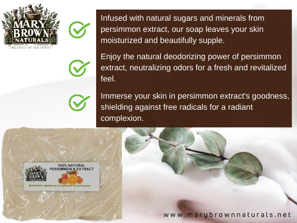 100% Natural Persimmon and Extract Soap For Body Odor, Deodorizing over 40 years of Age // Plant-Based