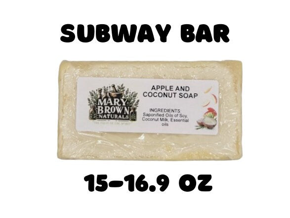 100% Natural Apple and Coconut Milk Soap // With Free Exfoliating Soap Bag