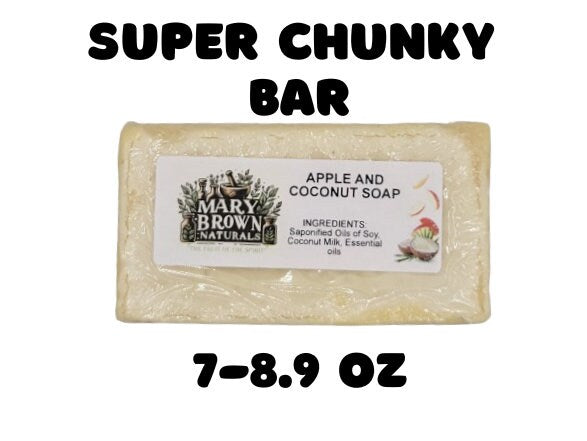 100% Natural Apple and Coconut Milk Soap // With Free Exfoliating Soap Bag