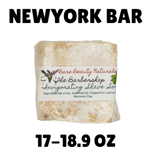 100% Natural Shaving Soap – The Barbershop Scent – Plant-Based with Peppermint, Lemon Balm, and Bentonite Clay // Free Exfoliating Soap Bag
