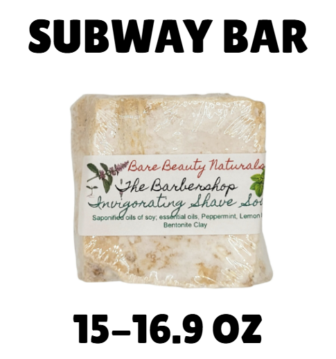 100% Natural Shaving Soap – The Barbershop Scent – Plant-Based with Peppermint, Lemon Balm, and Bentonite Clay // Free Exfoliating Soap Bag