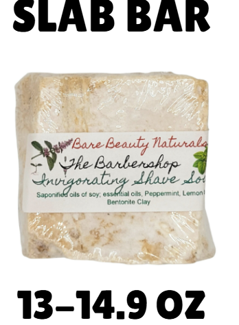100% Natural Shaving Soap – The Barbershop Scent – Plant-Based with Peppermint, Lemon Balm, and Bentonite Clay // Free Exfoliating Soap Bag