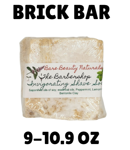100% Natural Shaving Soap – The Barbershop Scent – Plant-Based with Peppermint, Lemon Balm, and Bentonite Clay // Free Exfoliating Soap Bag