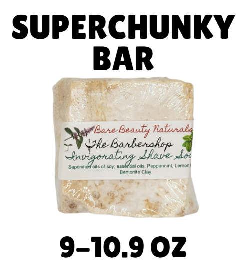 100% Natural Shaving Soap – The Barbershop Scent – Plant-Based with Peppermint, Lemon Balm, and Bentonite Clay // Free Exfoliating Soap Bag