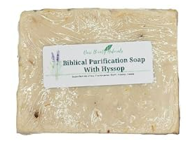Limited Edition 100% Natural Biblical Purification Soap w/Ground Myrrh, Frankincense, Cassia, Hyssop // Free Exfoliating Soap Bag