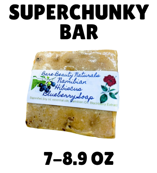 100% Natural Namibian Hibiscus Blueberry Soap // Free Exfoliating Soap Bag