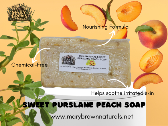 100% Natural Sweet Purslane Peach Soap // Free Exfoliating Soap Bag