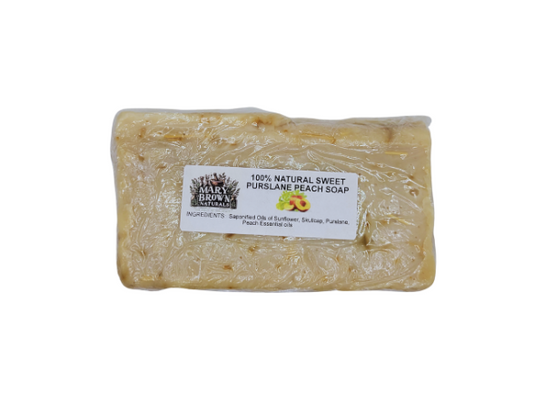 100% Natural Sweet Purslane Peach Soap // Free Exfoliating Soap Bag