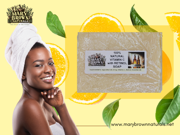 100% Natural Vitamin C with Retinol Soap // Free Exfoliating Soap Bag