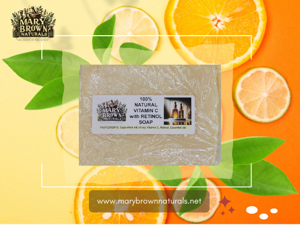 100% Natural Vitamin C with Retinol Soap // Free Exfoliating Soap Bag