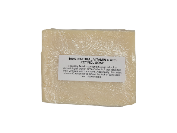 100% Natural Vitamin C with Retinol Soap // Free Exfoliating Soap Bag