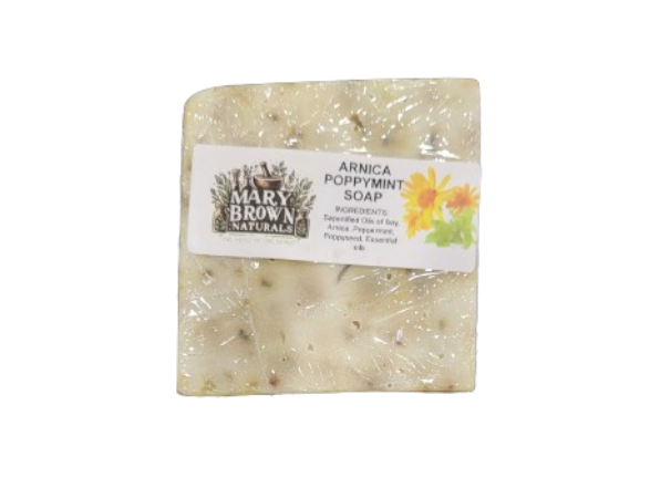 100% Natural Arnica PoppyMint Exfoliating Soap // Free Exfoliating Soap Bag