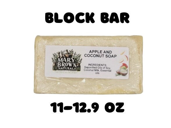 100% Natural Apple and Coconut Milk Soap // With Free Exfoliating Soap Bag