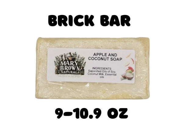 100% Natural Apple and Coconut Milk Soap // With Free Exfoliating Soap Bag
