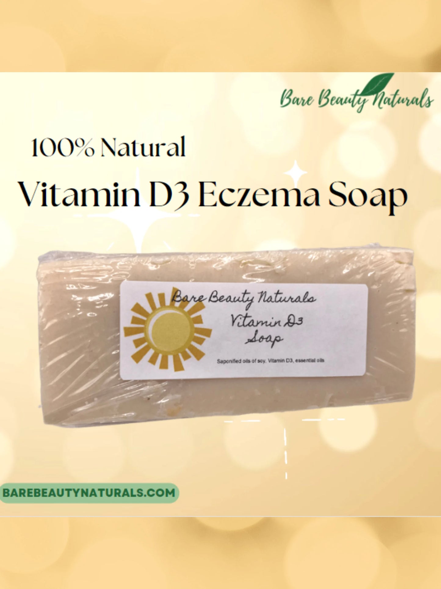 Sunshine Glow: Plant-Based Vitamin D3 Soap // Free Exfoliating Soap Bag