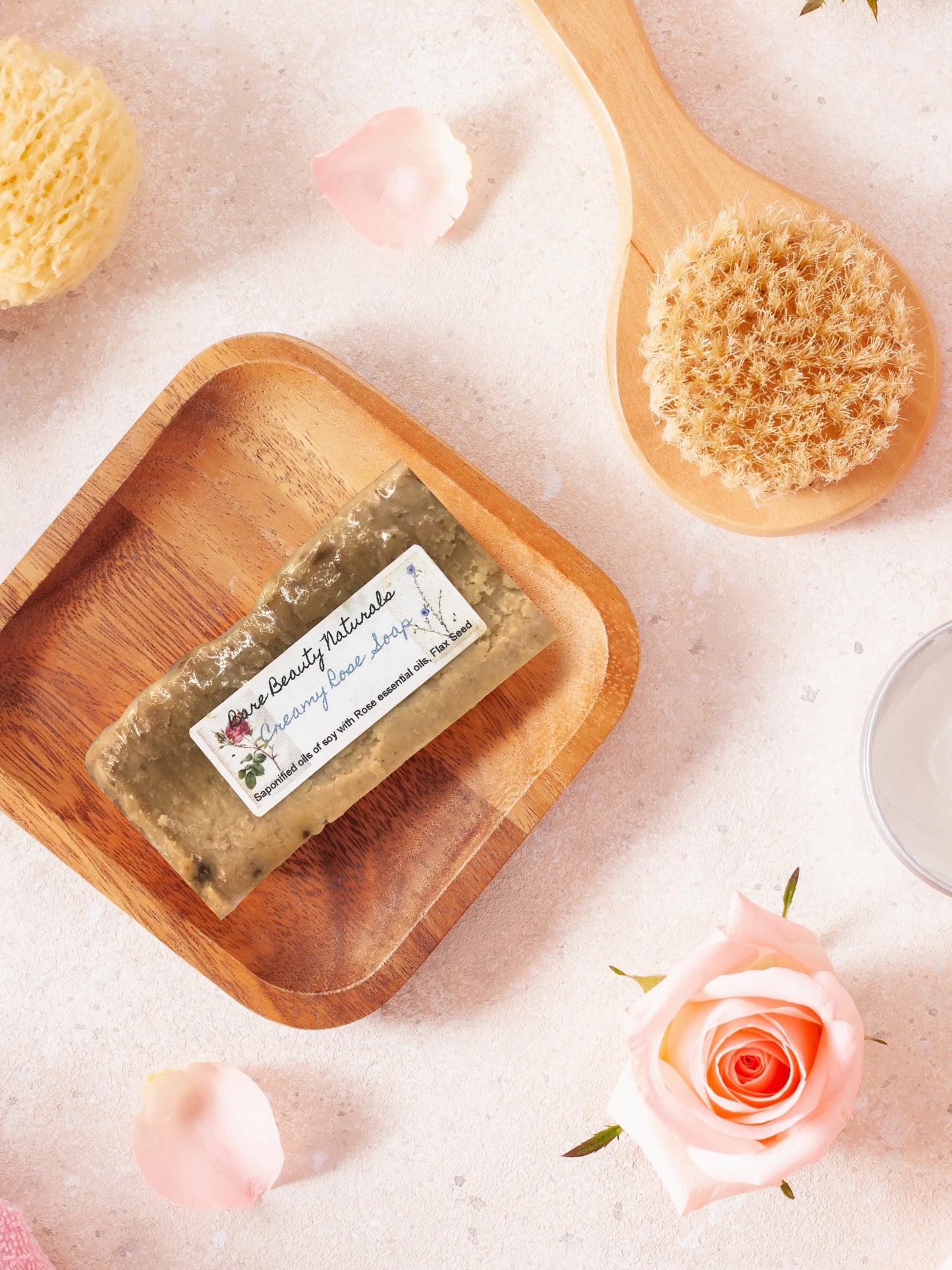 Rose Petal Elegance - Nourishing Creamy Soap // Free Exfoliating Soap Bag