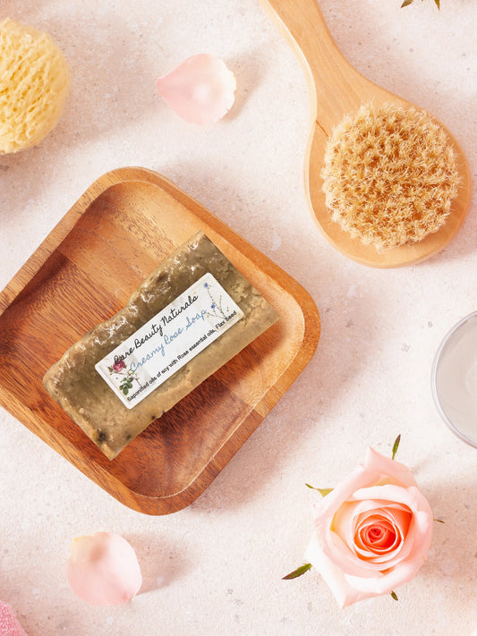 Rose Petal Elegance - Nourishing Creamy Soap // Free Exfoliating Soap Bag