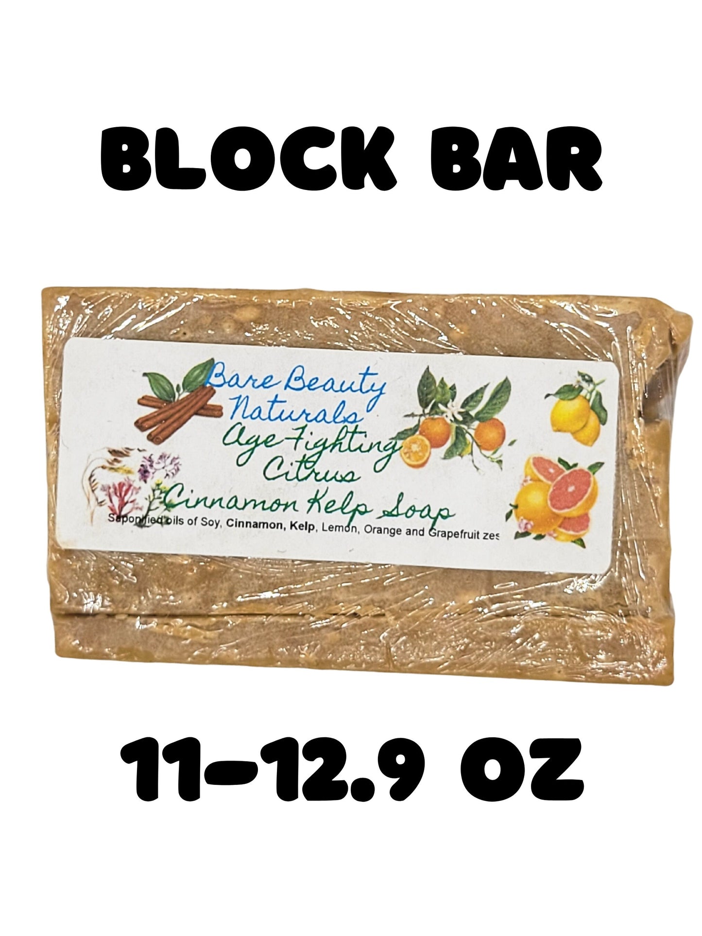 Invigorating Citrus Cinnamon Kelp Soap - Artisanal Handcrafted Bar // FREE Exfoliating Bag - Various Soap Cut Sizes