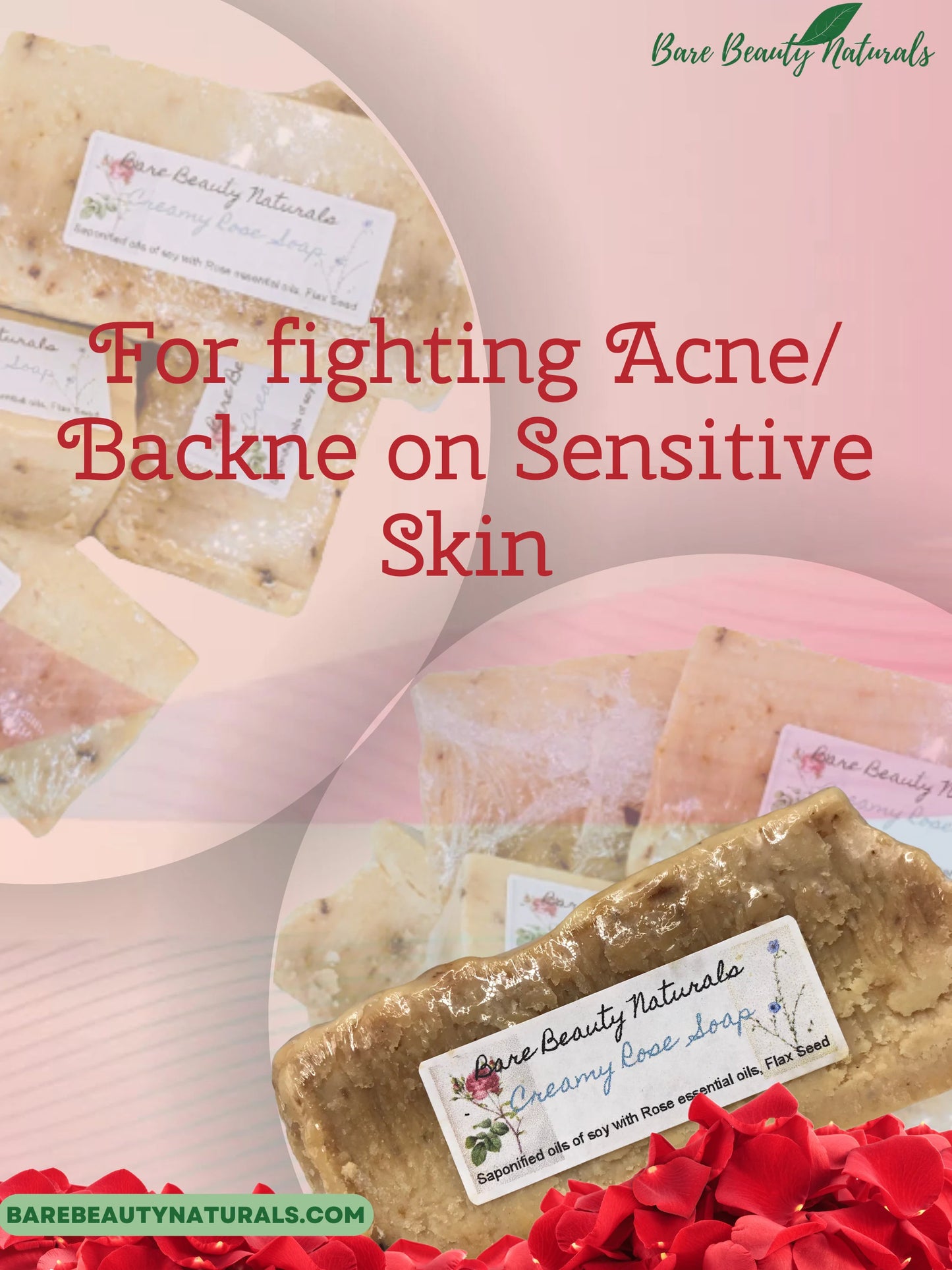 Rose Petal Elegance - Nourishing Creamy Soap // Free Exfoliating Soap Bag