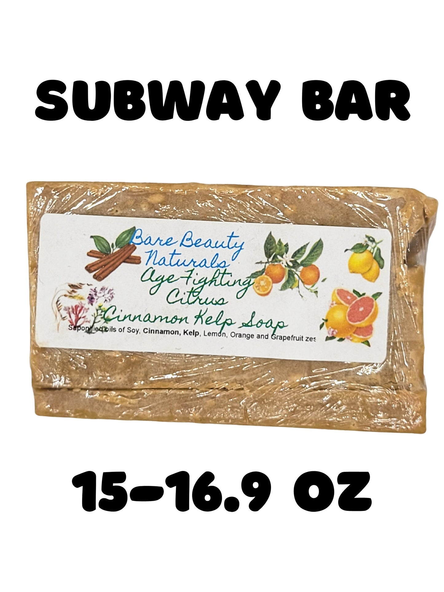 Invigorating Citrus Cinnamon Kelp Soap - Artisanal Handcrafted Bar // FREE Exfoliating Bag - Various Soap Cut Sizes