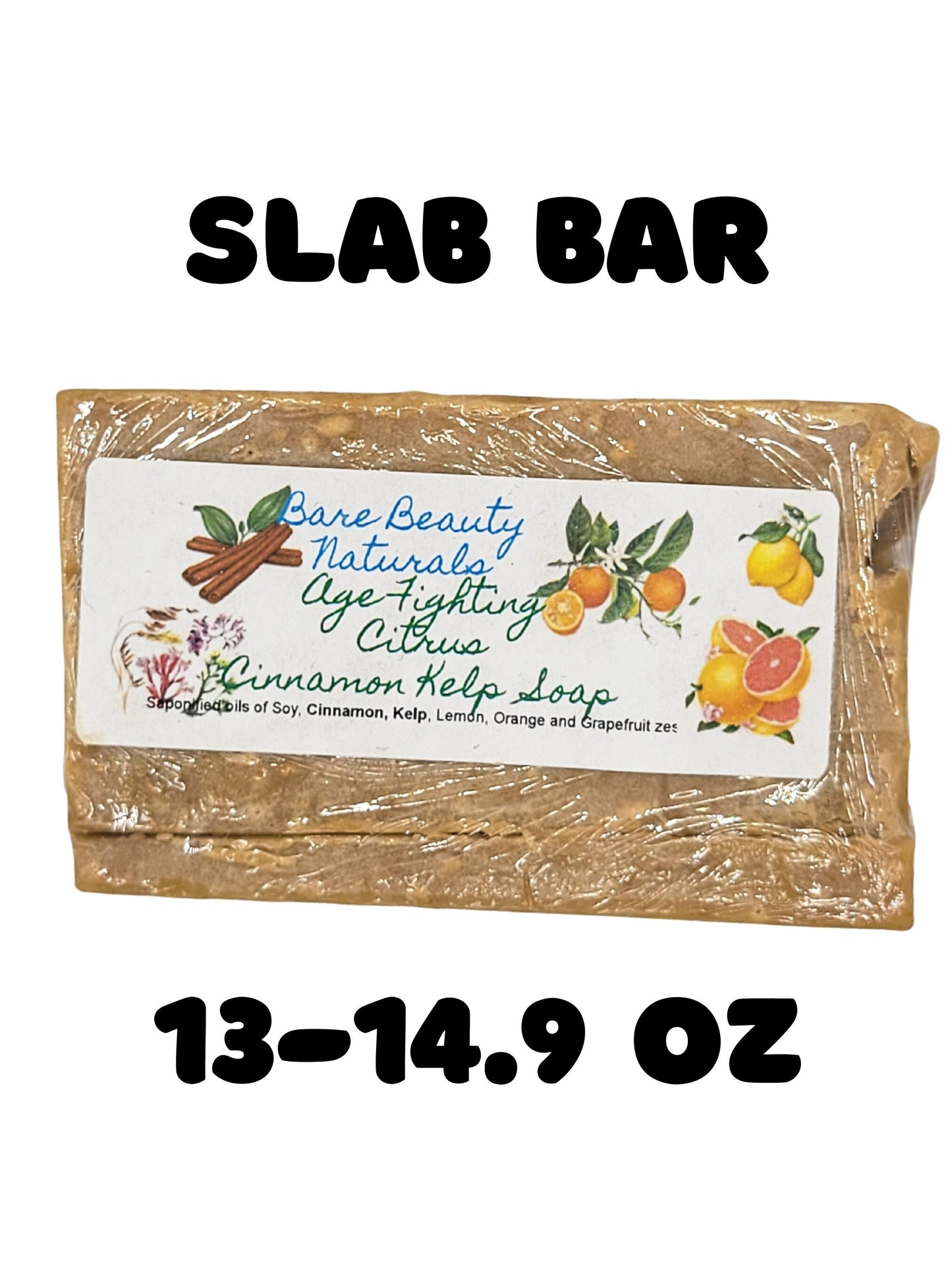 Invigorating Citrus Cinnamon Kelp Soap - Artisanal Handcrafted Bar // FREE Exfoliating Bag - Various Soap Cut Sizes