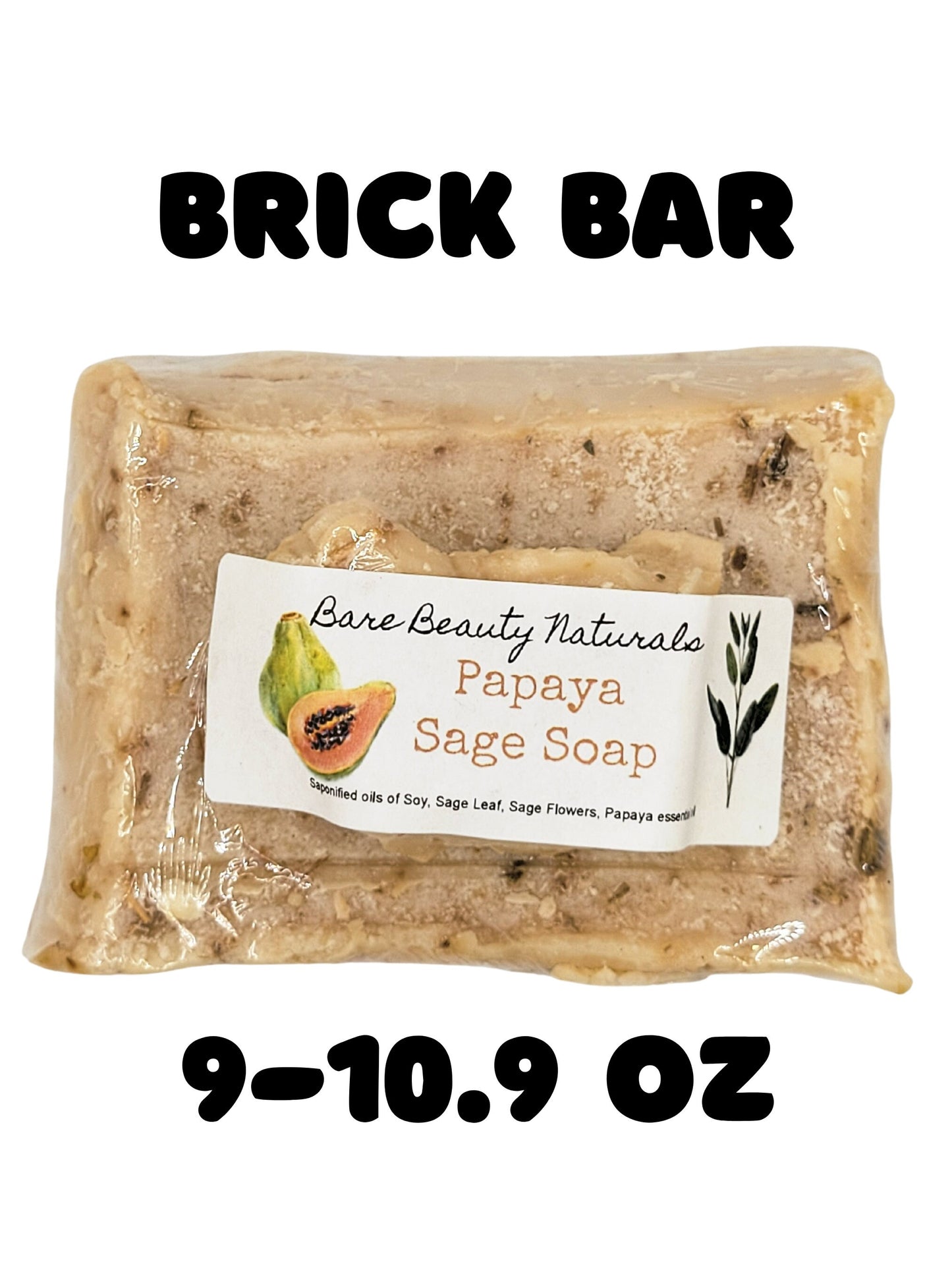 Botanical Fusion: Papaya Sage Handcrafted Soap // Free Exfoliating Soap Bag