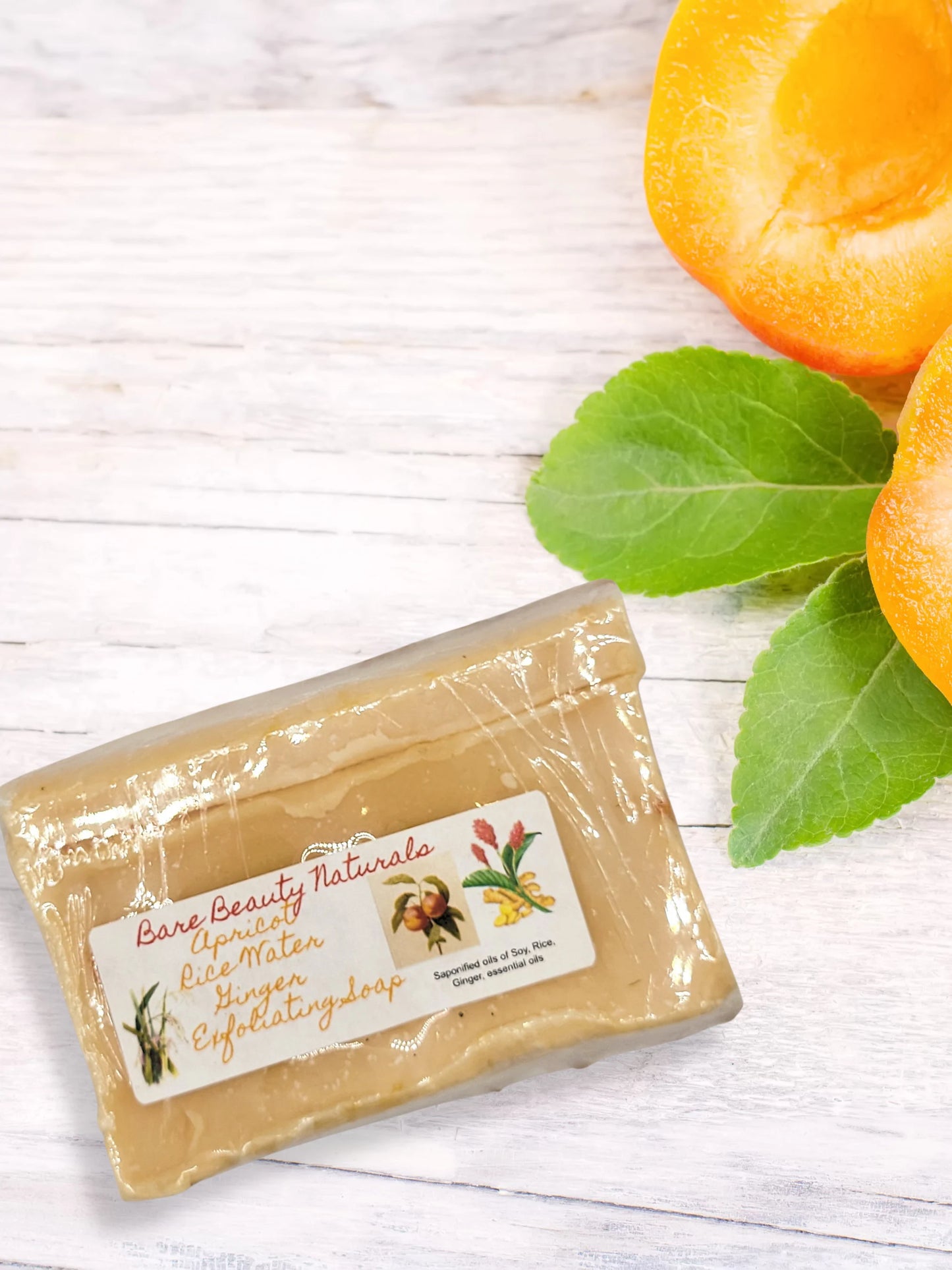 Zesty Apricot-Ginger Rice Water Soap - Handcrafted for Glowing Skin | Free Bag