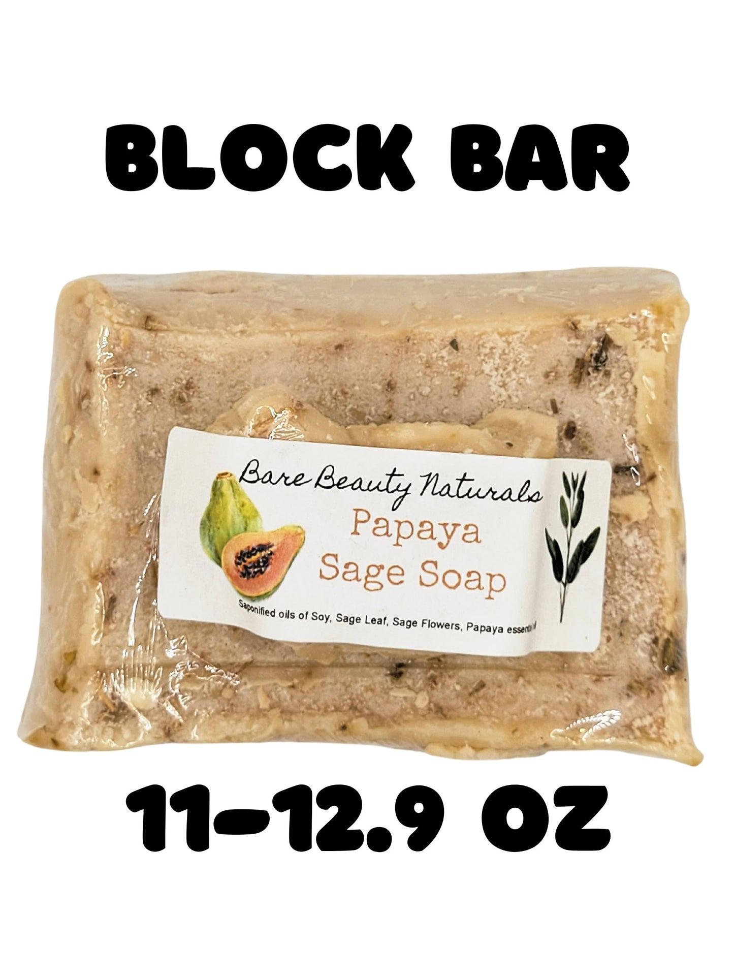 Botanical Fusion: Papaya Sage Handcrafted Soap // Free Exfoliating Soap Bag