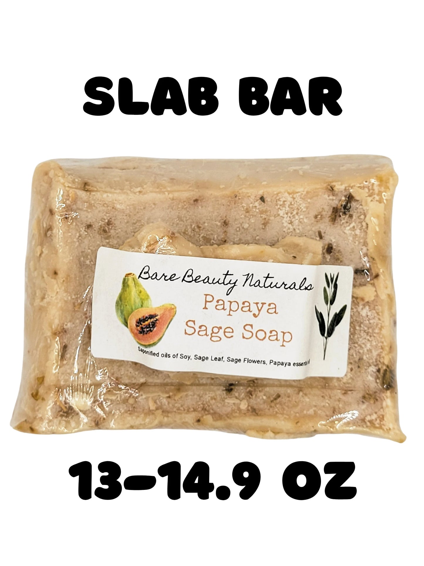 Botanical Fusion: Papaya Sage Handcrafted Soap // Free Exfoliating Soap Bag