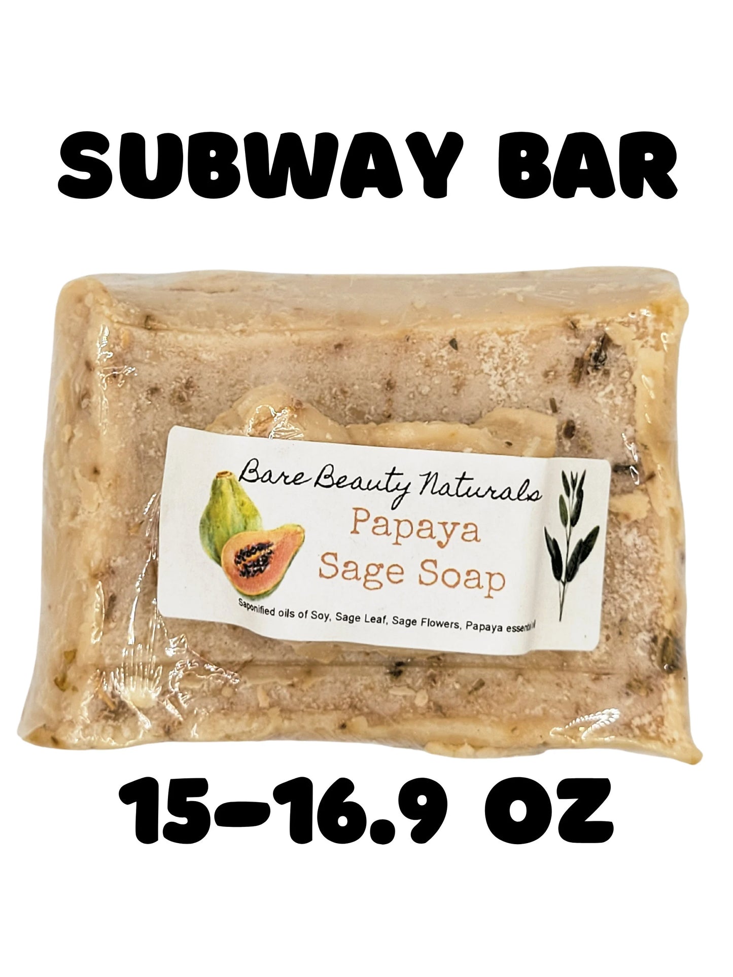 Botanical Fusion: Papaya Sage Handcrafted Soap // Free Exfoliating Soap Bag
