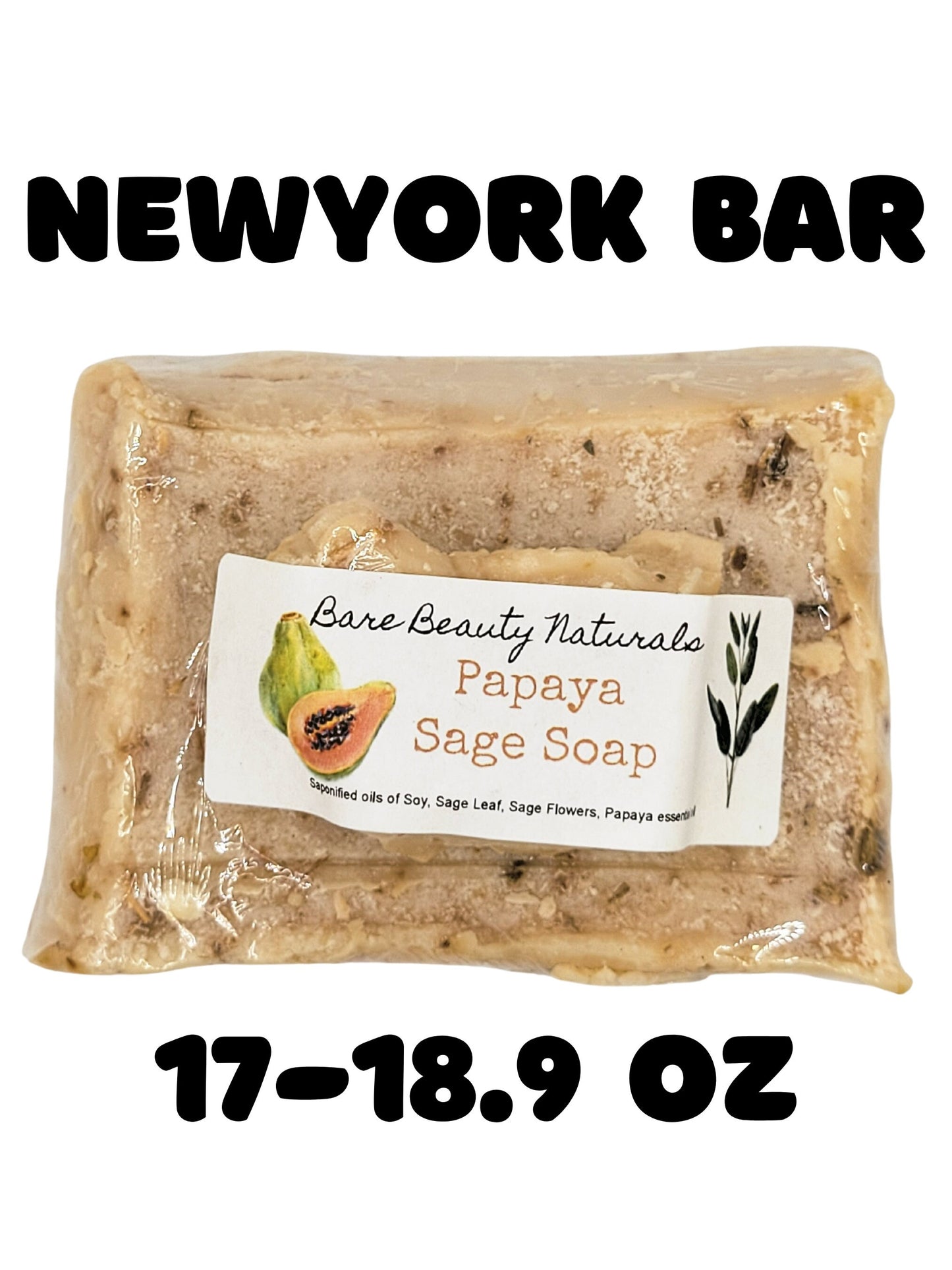 Botanical Fusion: Papaya Sage Handcrafted Soap // Free Exfoliating Soap Bag