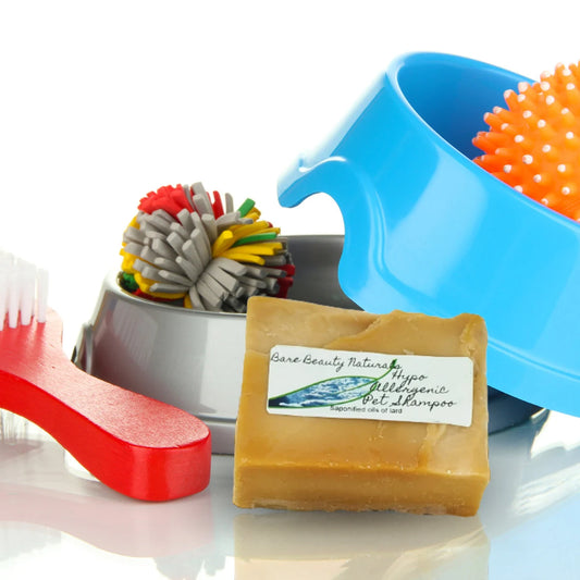 Hypoallergenic Natural Pet Shampoo - No Scent, No Color, No Additives // Free Exfoliating Soap Bag